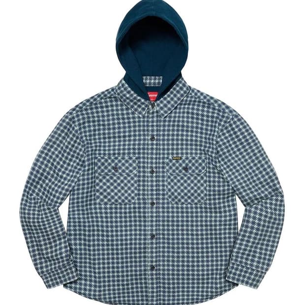 슈프림 하운드스투스 플란넬 후드 셔츠 22fw