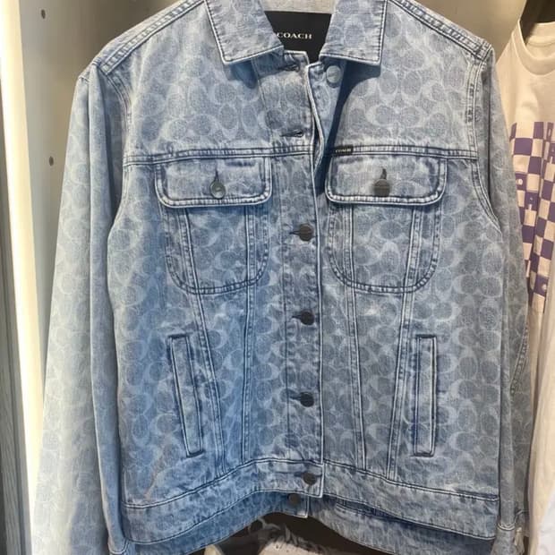 코치 시그니쳐 데님자켓 트러커 청자켓 L