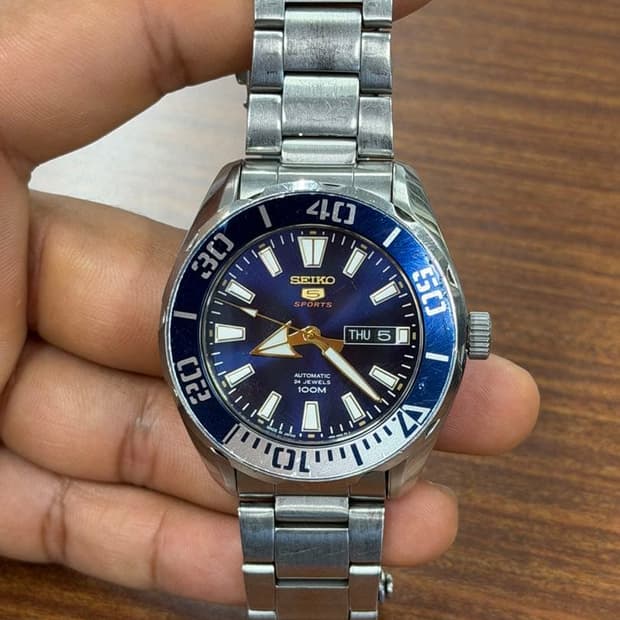 세이코 5 스포츠 블루 다이버 오토매틱 시계