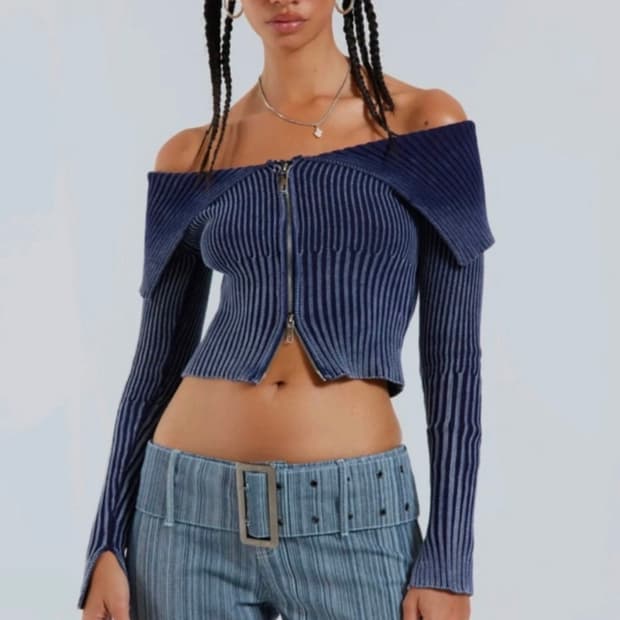 제이디드 런던 오프숄더 니트