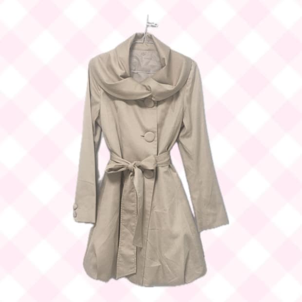 Japanese Vtg 라떼갸루 베이지 벌룬 코트