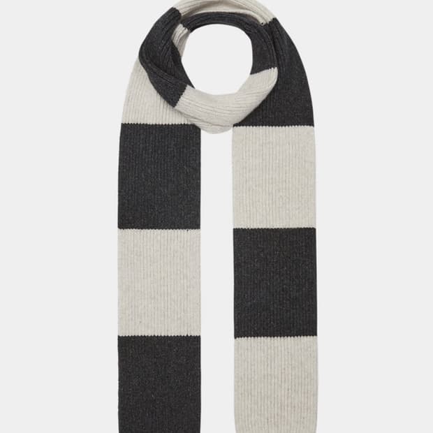 니틀리 knitly 라쿤 캐시미어 머플러 아이보리 차콜