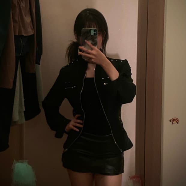 고딕 블라우스 자켓,래더 치마바지 코디세트