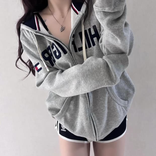 대대장 솜빈티지 타미힐피거 그레이 후드집업 판매 네이비 