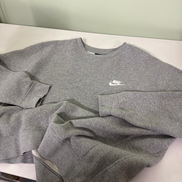 100 M 나이키 USA 기본로고 그레이 오버핏 코튼 맨투맨