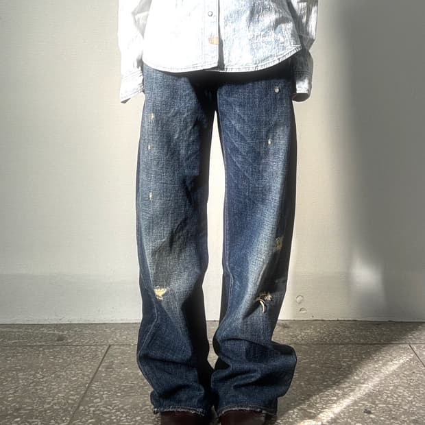 그런지 와이드 데님 팬츠