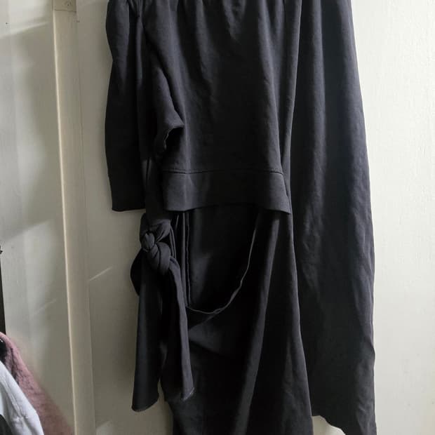 타이드업 컷오프 저지 미디 스커트