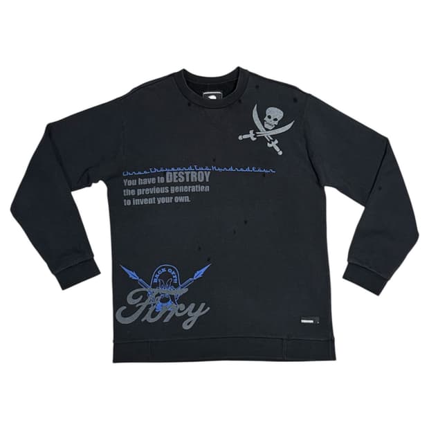 2004 네이버후드 데미지 가공 맨투맨 스웨터