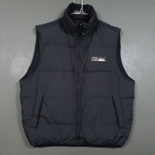 실측 2XL) 퍼스트다운 양면 리버서블 다운 조끼 패딩 베스트 검회