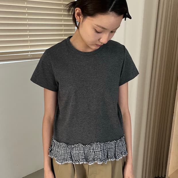 꼼데가르송 트리콧 프릴 티셔츠