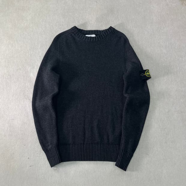 95 스톤아일랜드 머슬핏 크루넥 골지 울 니트