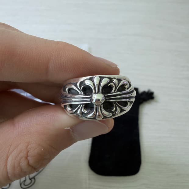 크롬하츠 플로랄 크로스 반지 us11