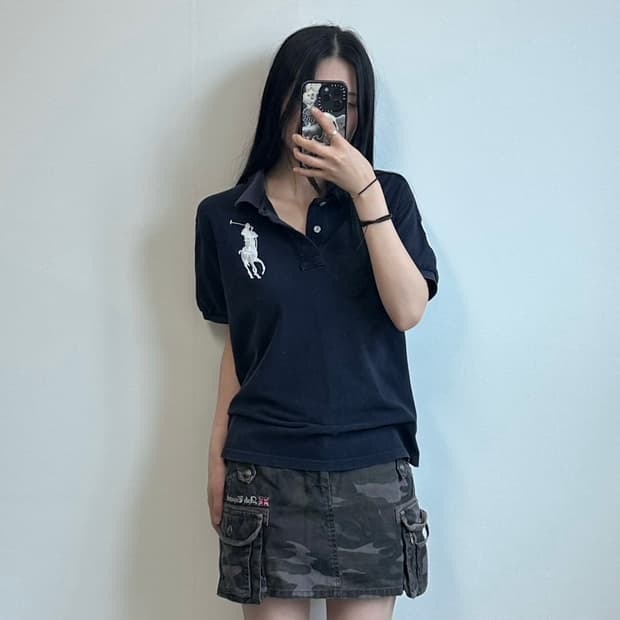 폴로 랄프로렌 빅포니 네이비 반팔 피케 카라 티셔츠