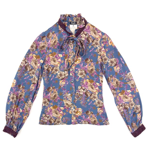 Dolce&Gabbana Floral Silk Blouse/ 38
