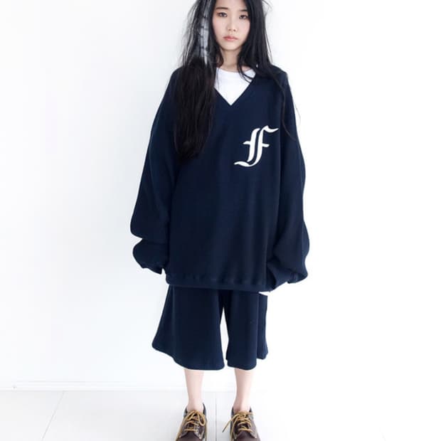 (새상품) 샵페어리 와플 박시 맨투맨 셋업 아일릿 원희 착용