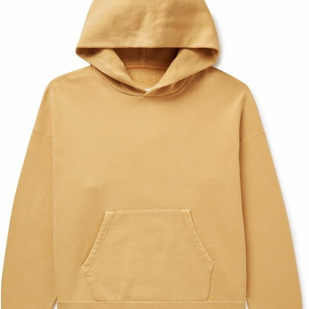 visvim garment dyed yellow hoodie