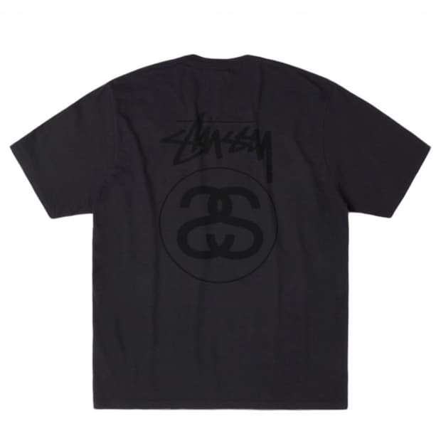 스투시 스탁 링크 티셔츠 피그먼트 다이드 페이디드 블랙
