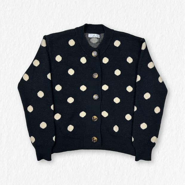 도트 패턴 니트 가디건