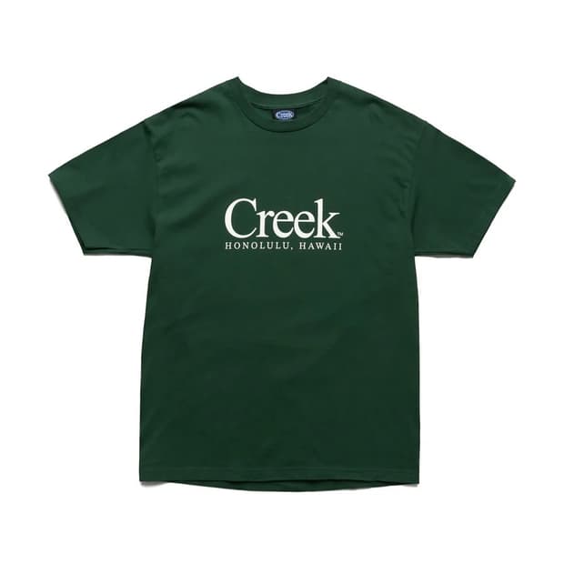 Creek x Quiet Mountain Cafe 한정판 티셔츠 그린