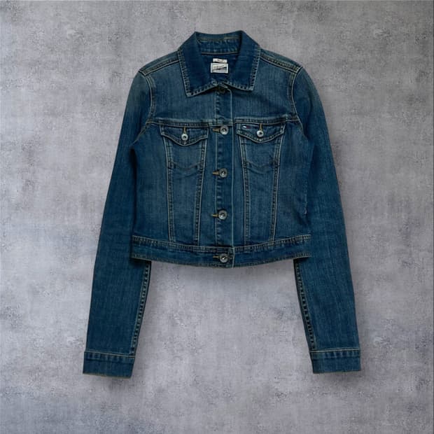 타미힐피거 크롭 데님 자켓