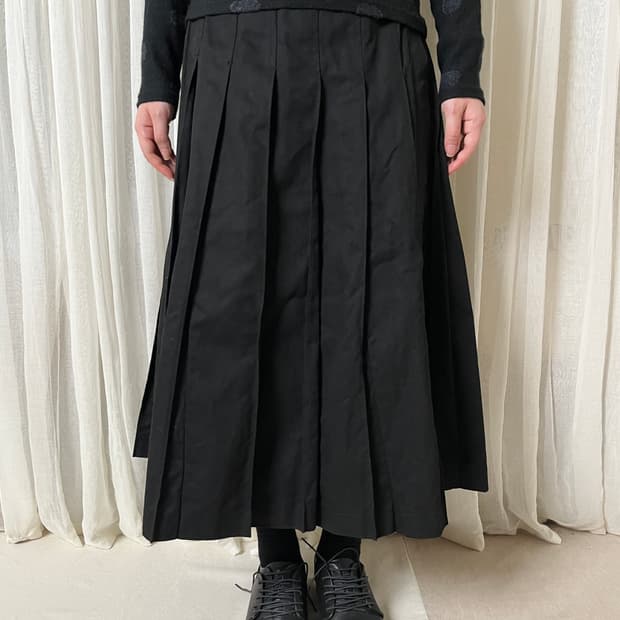 꼼데가르송 플리츠 랩 스커트 코튼 Comme des garcons