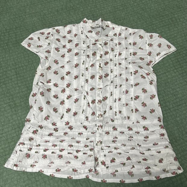 빈티지 플라워 블라우스