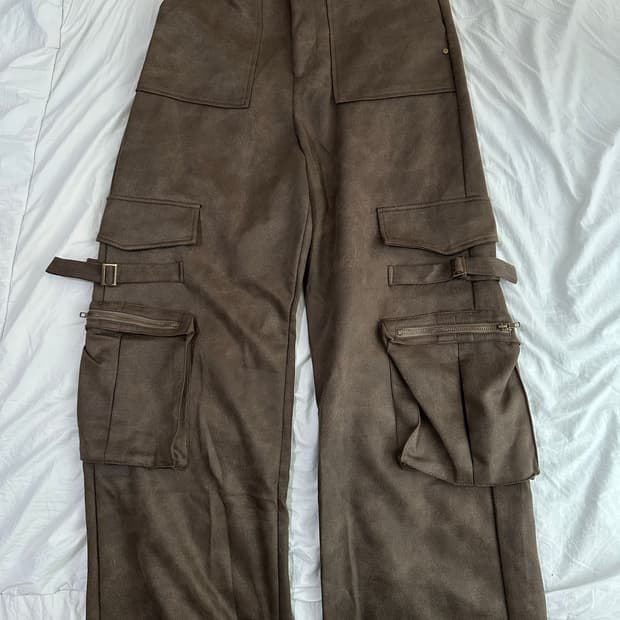 스웨이드 카고팬츠