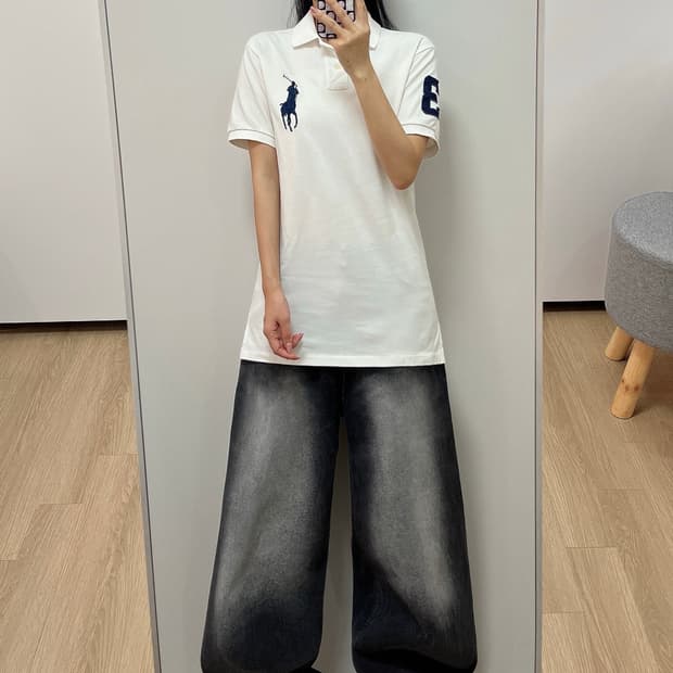 폴로 랄프로렌 빅포니 화이트 반팔 카라 티셔츠