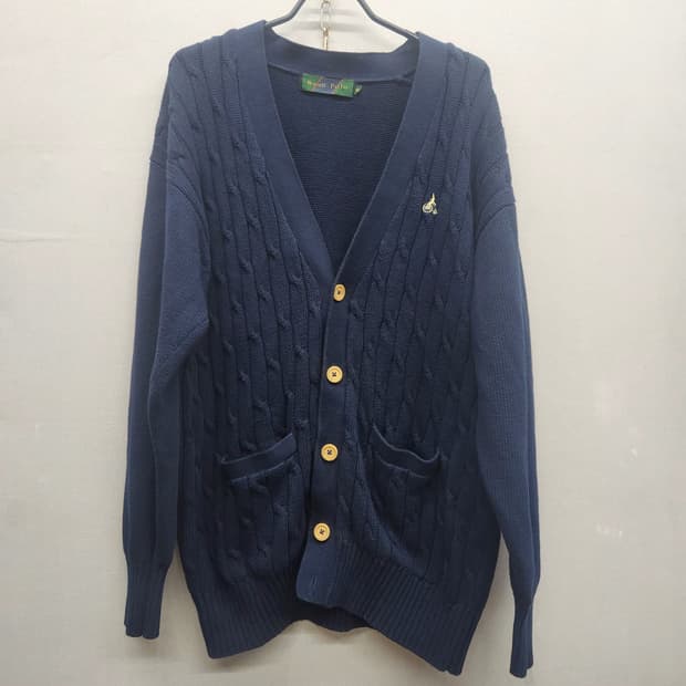 빈폴 로고 케이블 니트 가디건 L