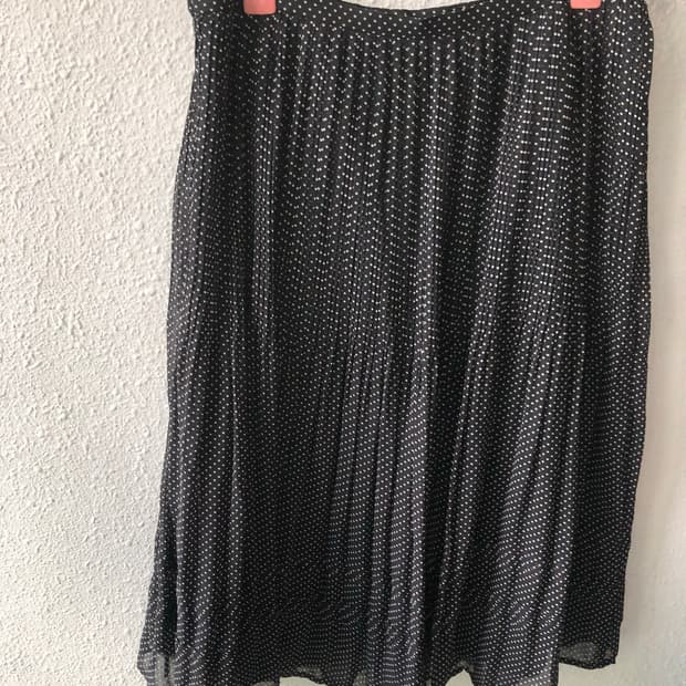 도트 셔링 미디/롱스커트