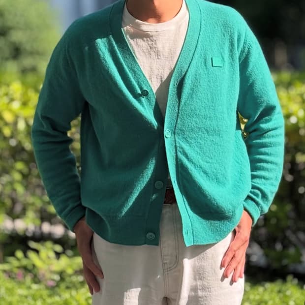 아크네스튜디오 100울 V넥 니트 가디건 L(100-105)