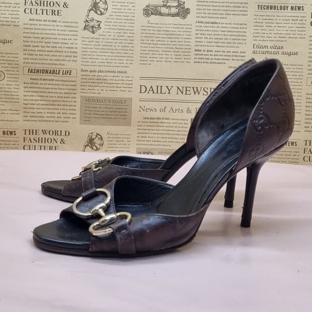 구찌 토오픈 하이힐36  240 굽9