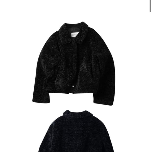 썸플레이스 퍼 플리스 숏 무스탕 자켓 점퍼 [블랙]