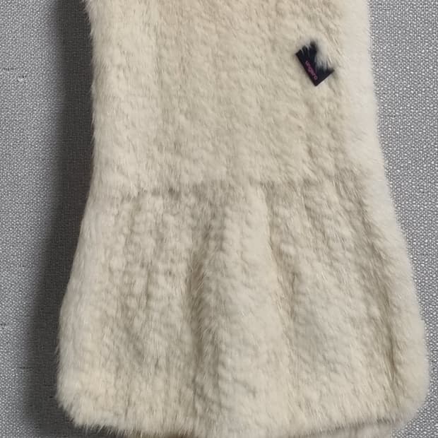 밍크100% 아이보리 목도리