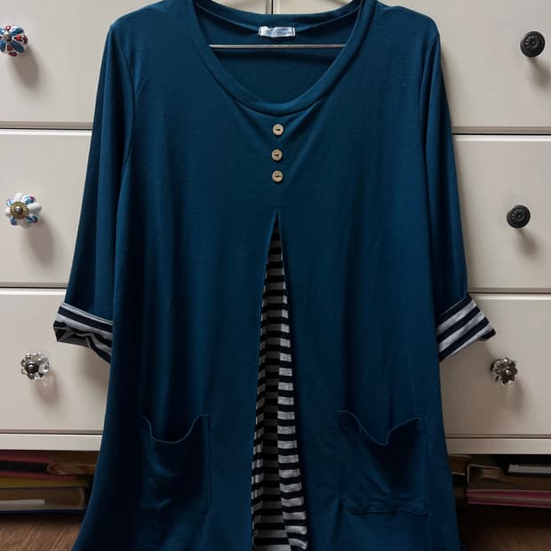 일본 빈티지 배색 7부 티셔츠