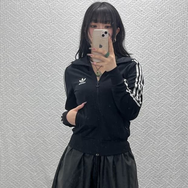 아디다스 파이어버드 빈티지 검흰 져지 집업 90 C11629