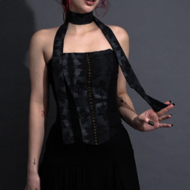 달링유어배드 프린트 코르셋 ROMANTIC PRINTED CORSET