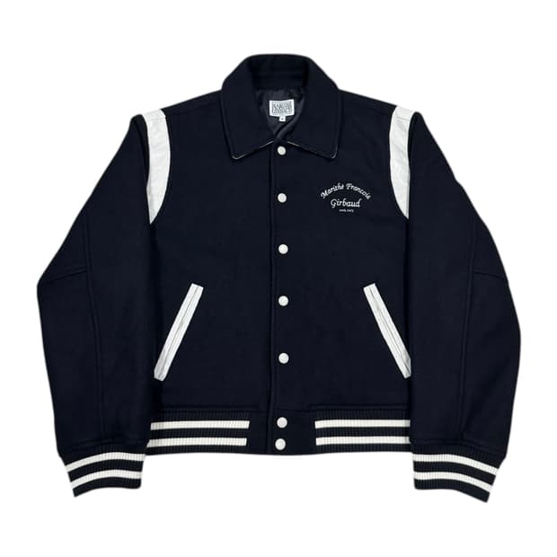 마리떼 프랑소와 저버 울 블랜드 바시티 자켓 점퍼 네이비 M