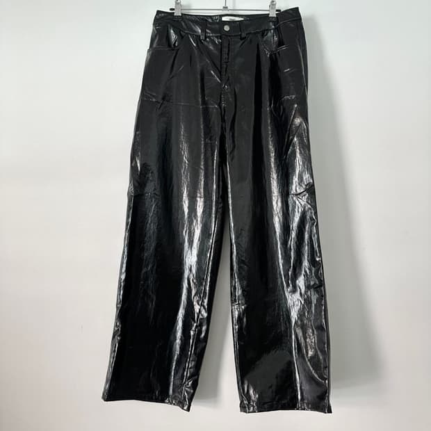 DEINET straight coated glossy pants 