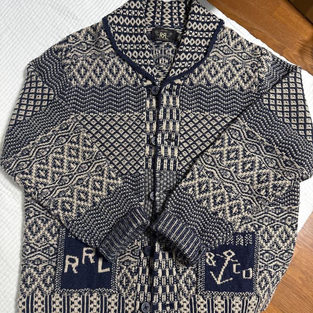 [XL] 더블알엘 RRL 린넨 코튼 울 숄카라 가디건 새상품