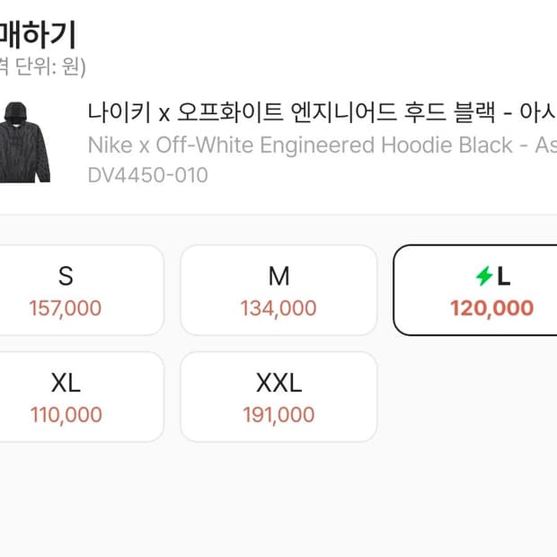 나이키 x 오프화이트 엔지니어드 후드 블랙 - 아시아