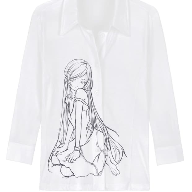 본네 쓰리쿼터 셔츠 (화이트)