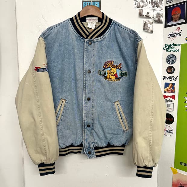 90‘s 디즈니 푸 데님 바시티자켓