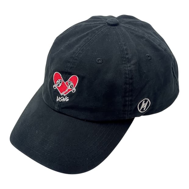 USWG 어반스웨거 하트 스케이트보드 야구 볼캡 모자 블랙