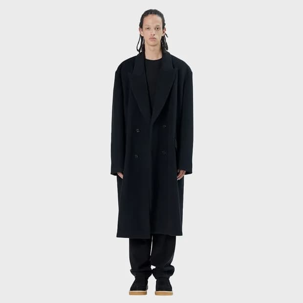 21FW DOUBLE BREASTED COAT (BLACK)