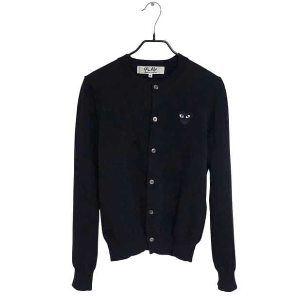 꼼데가르송 플레이 여성 라운드넥 가디건 블랙