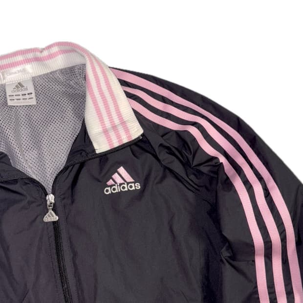 아디다스 희귀 블랙 핑크 딸기우유 져지 바람막이