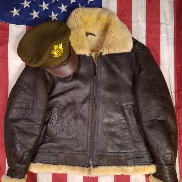 미공군 B-3 TYPE 천연가죽 항공 폭격기 무스탕