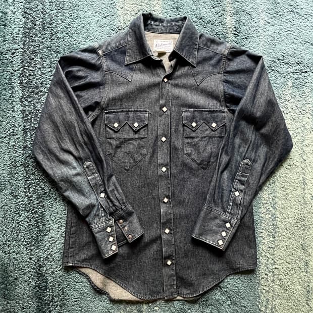 락마운트 웨스턴 셔츠 생지 인디고