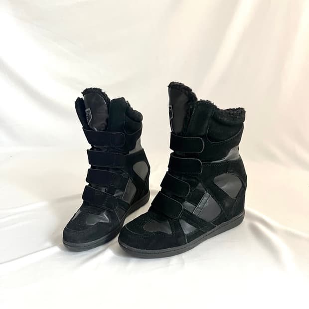 Skch 히든웨지힐 하이탑 미드 올블랙